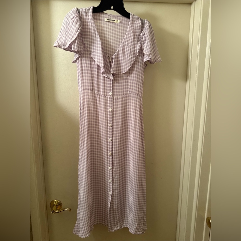 Christy Dawn Daisy Dress checkered lavender sheer Pattern Size Small